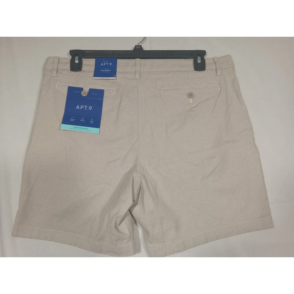 Apt.9 Performance‎ Tech Shorts Men's 36 Beige Slim Fit 7